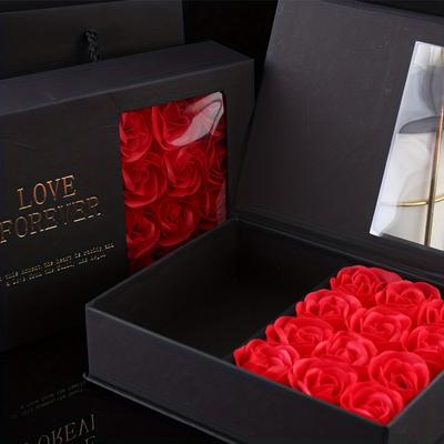 1 Set 12 Roses Jewelry Gift Box,for Valentine's Day Gift,Anniversary, Birthday,Confession or Marriage Proposal,Holiday Packaging