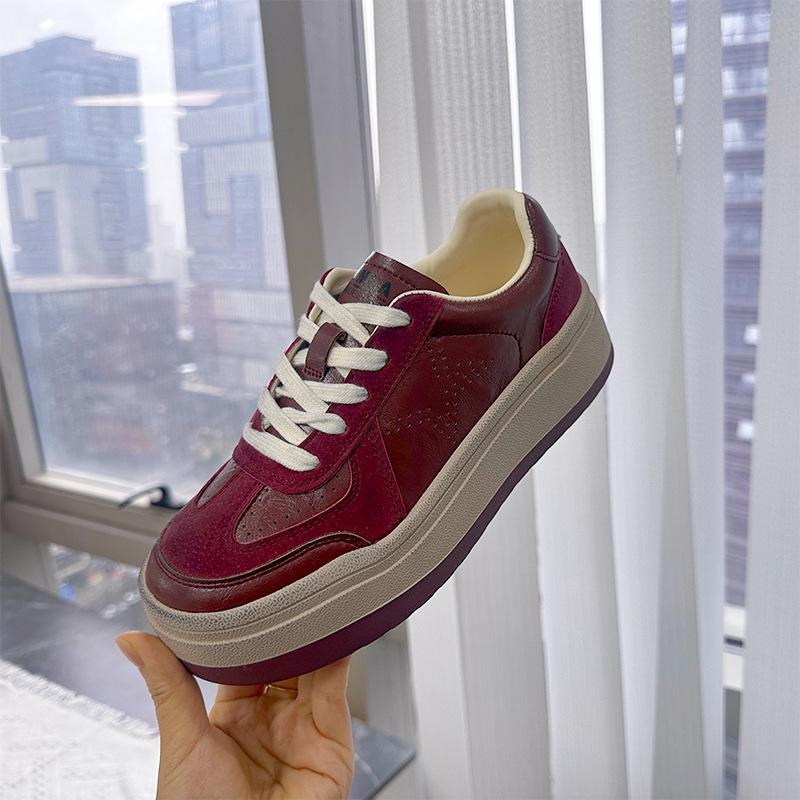 

thick-soled little white shoes women s spring new soft-soled women s shoes not tired feet casual versatile shoes children s fashion women s shoes 40 червоний