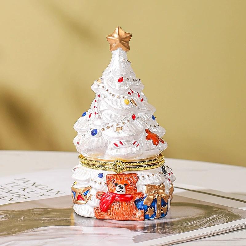Christmas Tree Scented Candle European-Style Ceramic Jewelry Box Christmas Tree Bear Indoor Aromatherapy Christmas Box Home Craf