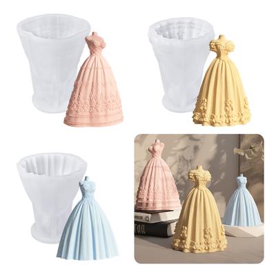 Lumânare Delicate în Formă de Rochie de Mireasă 3D Matriță Siliconică Perfectă Pentru Crearea de Lumânări Elegante și Cadouri Personalizate