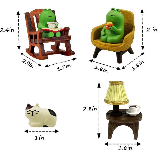 Miniature Frog Figurines Statue, Adorable Frog Collectibles for Desk and Bedroom Decor, Cute Frog Perfect Indoor Home Decorations and Gifts