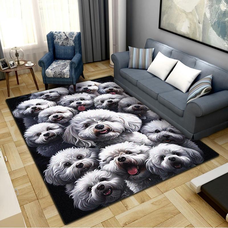 Pitbull Yorkshire Carpet Rug for Living Room Bedroom Home Sofa Decoration,Kids play Non-slip Floor Mat