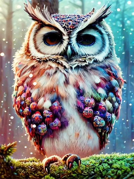 Full Square/round Diamond Art Painting Owl Cartoon 5d Diy Embroidery Mosaic Animal Crystal Wall Sticker Decor Home