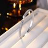 Cool and High-end Symmetrical Water Drop Zircon Open Bracelet for Women, Elegant Accessories