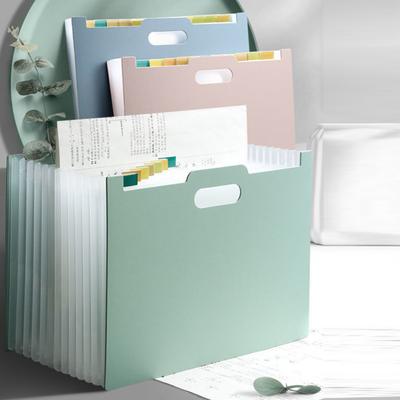 File Folder Multi-pages 13 Pockets Large Capacity Horizontal/Vertical Expandable Examination Paper Document Accordion File Organizer for School