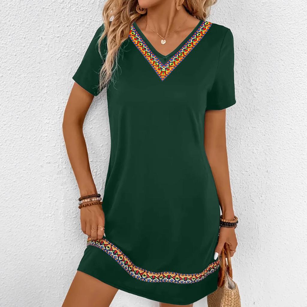 Spring new fashion suspender women's V-neck ethnic style sexy lace dress elegant