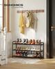 SONGMICS Expandable Shoe Rack, Shoe Storage Organiser, Adjustable Shelves, Sturdy and Heavy-Duty, for Hallway, Closet, Living Room, 3-Tier, Ink Black