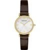 Gianni T-Bar Perlmutt Schwarzes Leder Damen Quarz Uhr AR1910