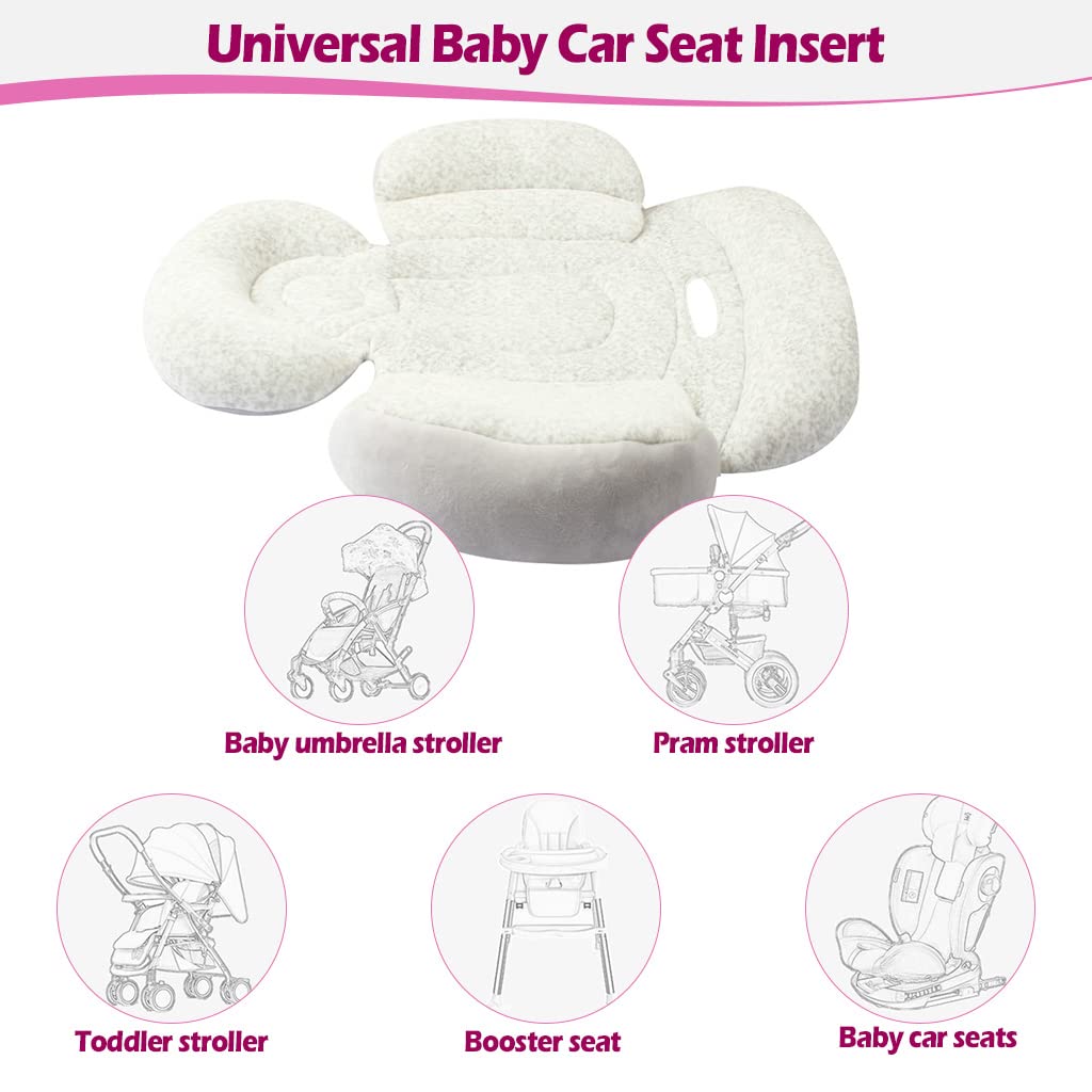 Baby Stroller Cushion, Soft Baby Stroller Liner Pram Head and Body Support Cushion Washable Baby Stroller Padding Head Support Pillow for Newborn