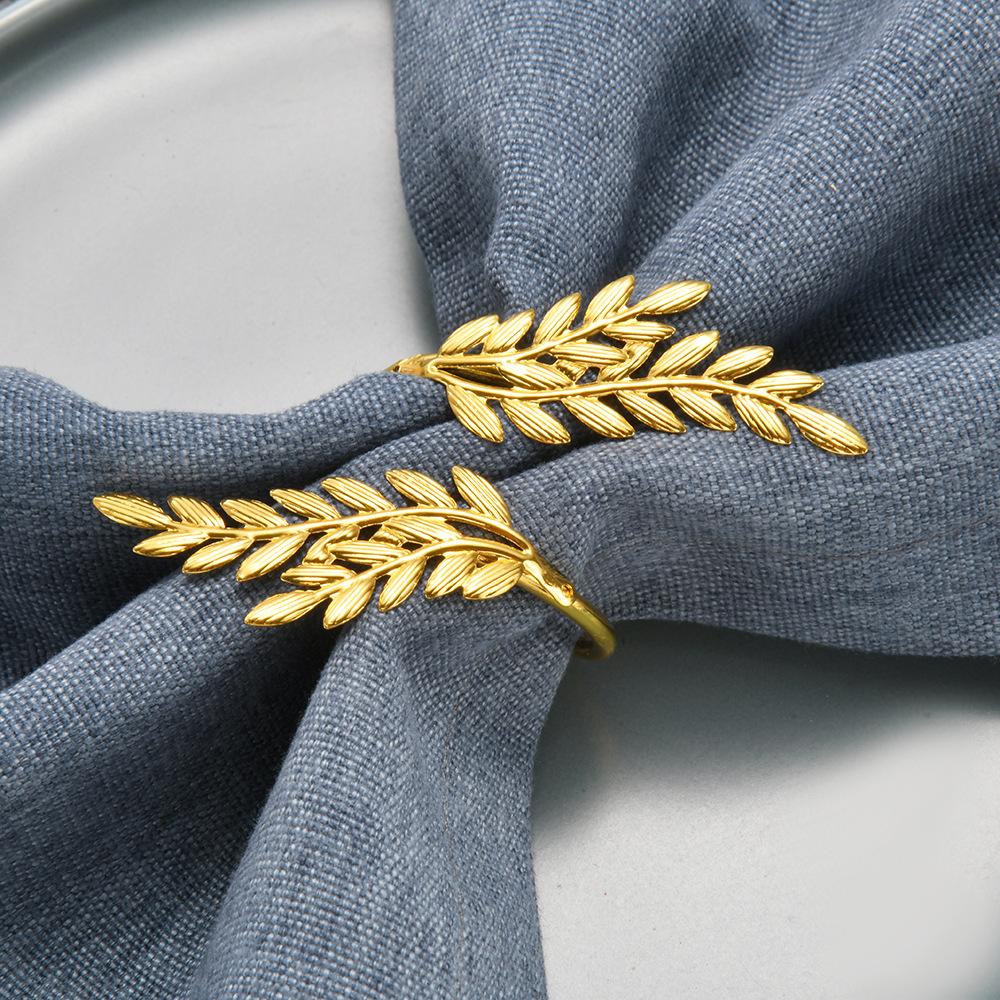 1Pcs Gold Silver Leaf Napkin Rings Holder Fall Napkin Buckle for Thanksgiving Wedding Party Home Kitchen Home Table Decor