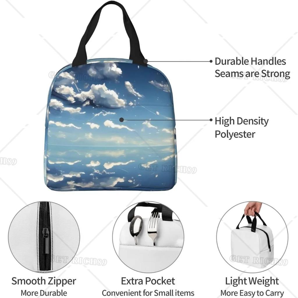 Himmel und Wolken Multifunktionale Isolierte Lunchtasche Wasserdichtes Design für Arbeit Outdoor-Aktivitäten Lang anhaltende Isolierung