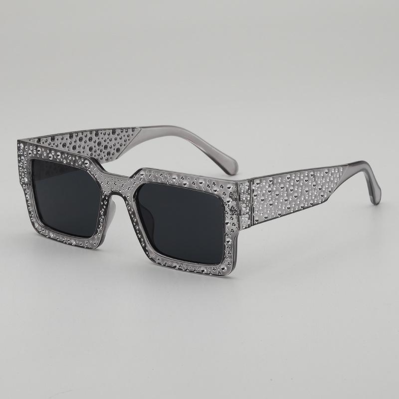 

JYL TS Square Punk Sunglasses With Diamonds UV Protection For Street Shooting 118225 A-725 темно-фіолетовий колір