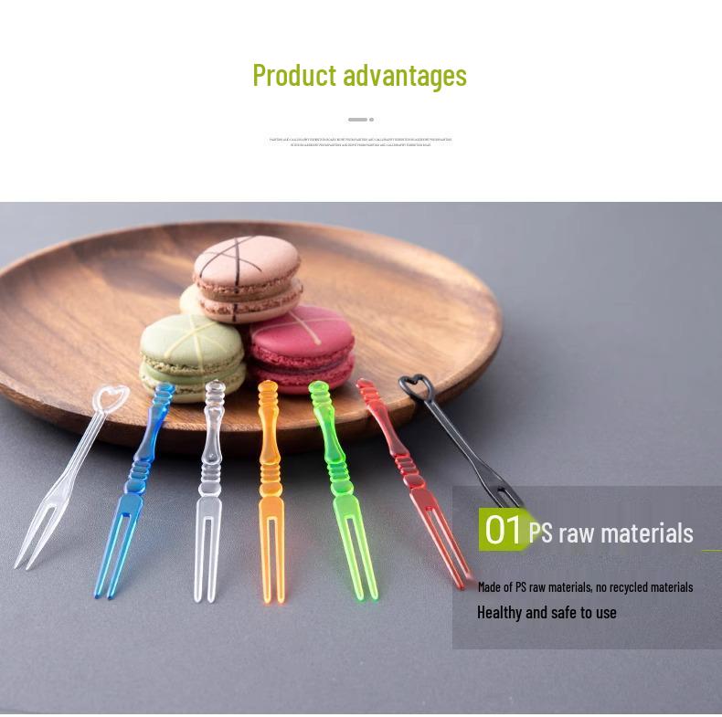 High-End Disposable Transparent Fruit & Dessert Forks - Individually Wrapped Skewers