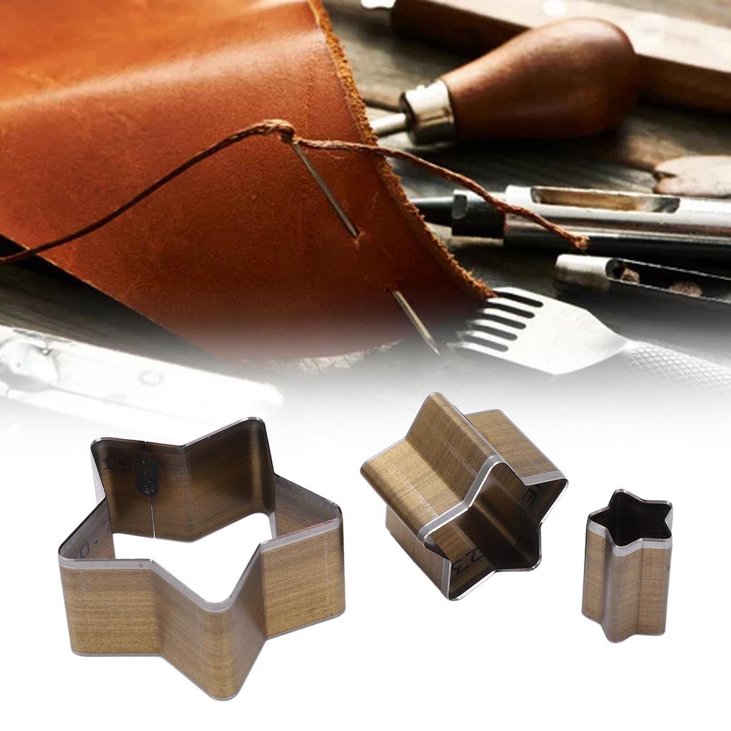 3pcs Pentagram Cutting Mold Thin Incisive High Density High Carbon Steel Die Punching Cutter for Leather