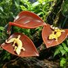 Pet Habitat Decor 1/2Pcs Reptile Basking Platform with Suction Cup, Gecko Lizard Turtle Leaf Tree Frog Resting Platform, Tank Terrarium Decorative