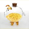Transparent Cartoon Piggy Money Bank Handmade Lightweight Glass Money Jar Visible Durable Golden Beans Container Children