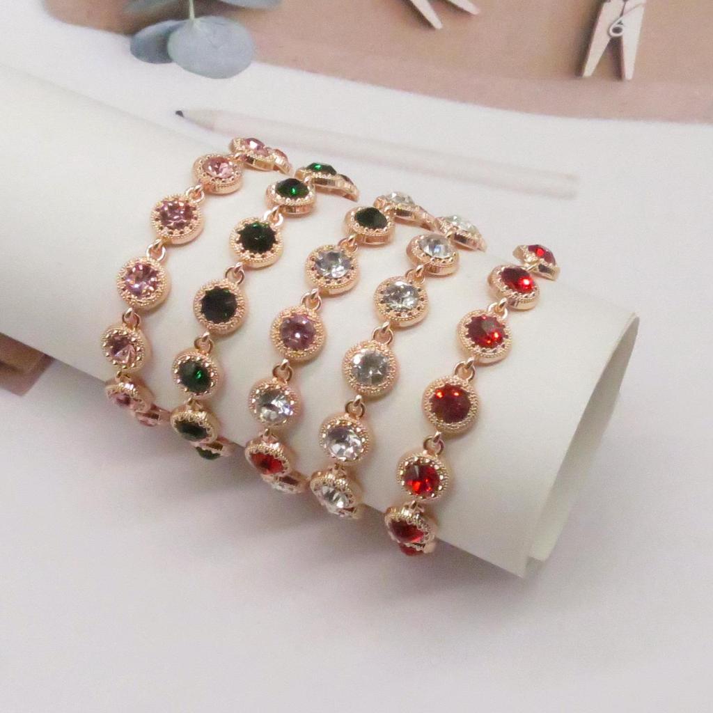 Elegantes buntes Strassarmband für Damen - Hochwertiger Edelstein Brautschmuck