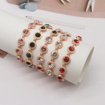 Elegantes buntes Strassarmband für Damen - Hochwertiger Edelstein Brautschmuck