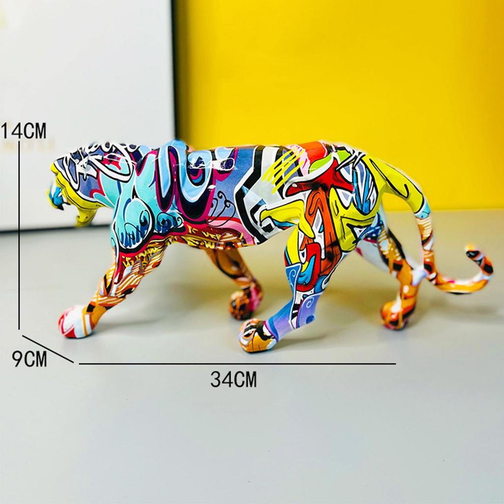 Leopard Statue Fashion Resin Craft Decorative Animal Statues Animal Statue for Home Cabinet Book Shelf Bedroom Decoration