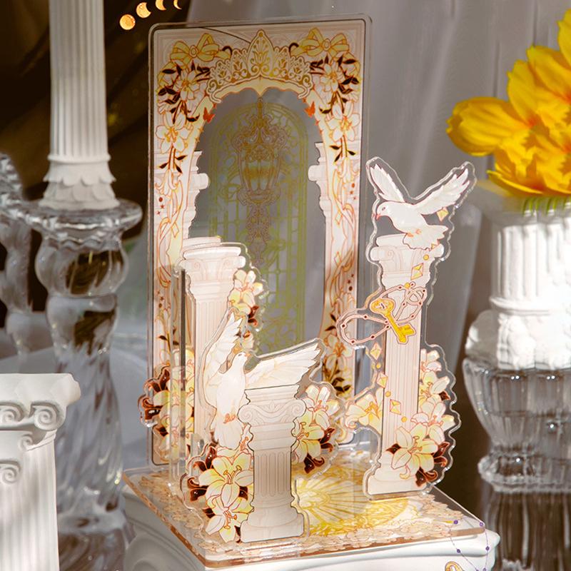 Creative Acrylic Standing Display Stand Ornaments Romantic Background Board Cartoon Anime Badge Display Desktop Accessories Gift