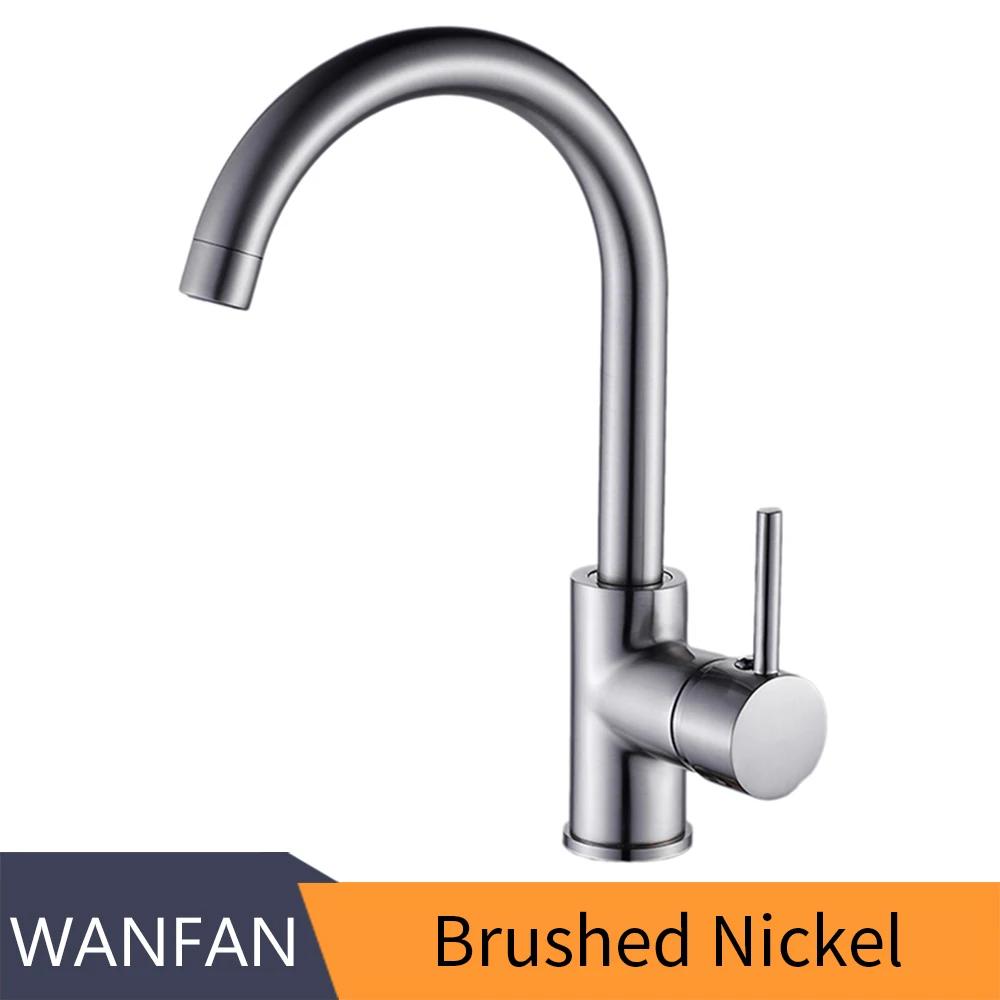 High Arc Matte Black Kitchen Faucet Single 7114R 360-degree Twist Rotatable Water Faucet Cheap Kitchen Faucet Stainless Steel