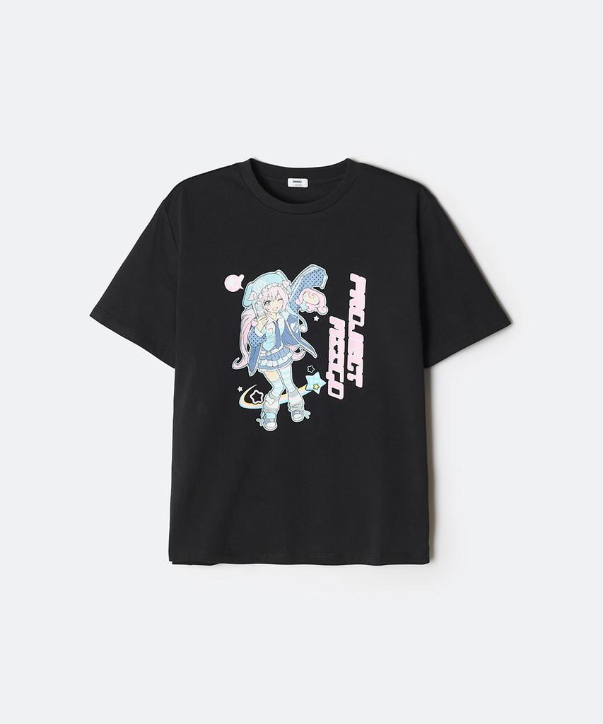 Seupao [Miigo] Semi-Crop Short Sleeve T-Shirt (Black)_Sprlg25U21