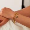 Stainless Steel Double Layer Heart Bracelet Women Gold Tone Fashion Minimalist Office Jewelry