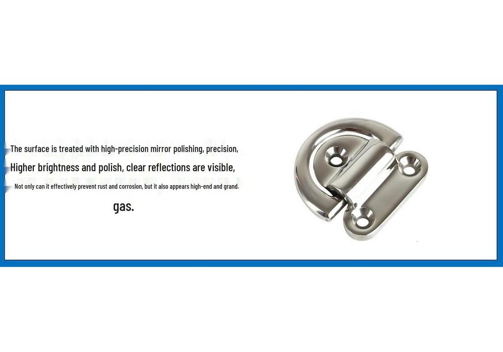 Stainless Steel 316 D-Shaped Mirror Polished Yacht Mooring Ring Deck Fitting
