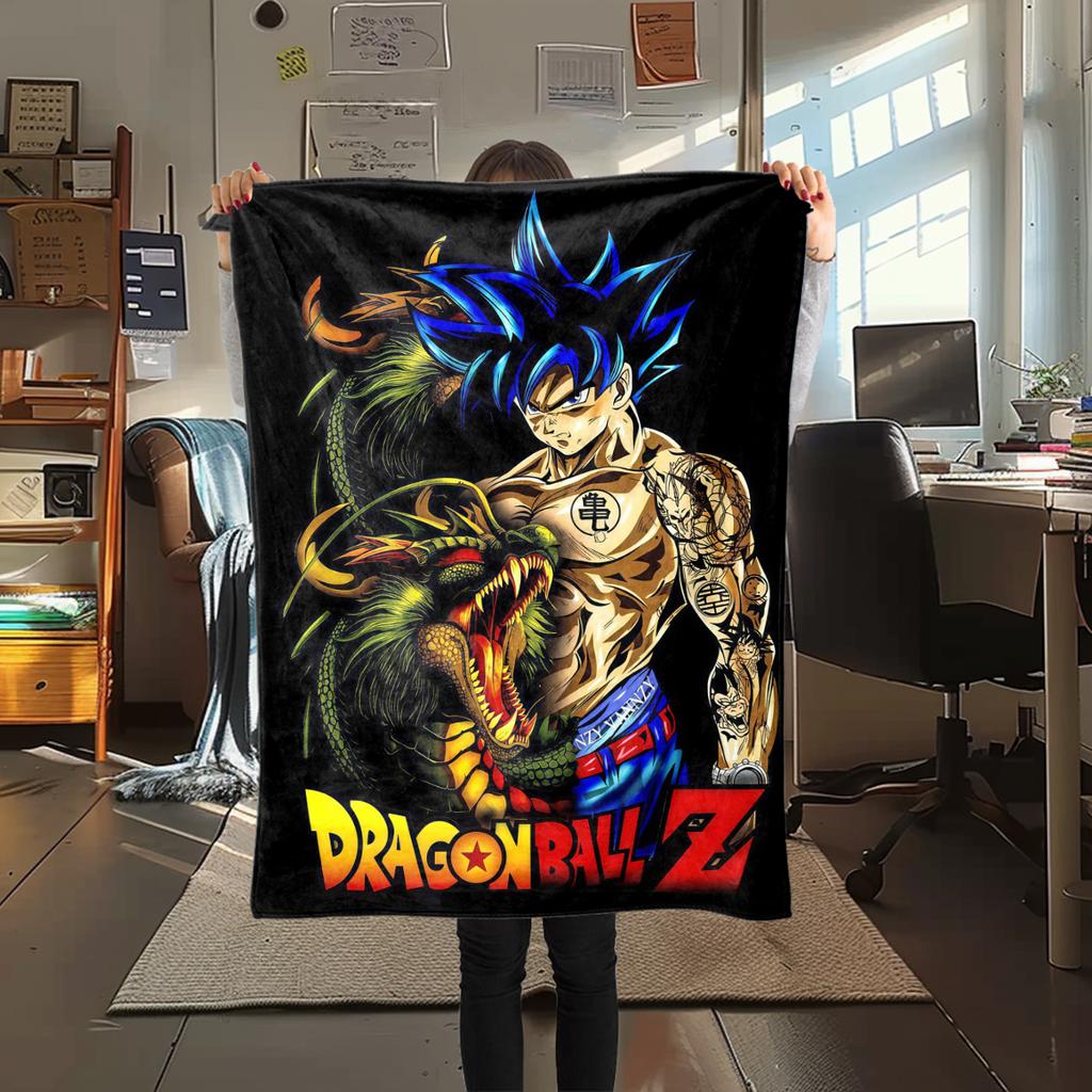 1PC DRAGON BALL Print Flannel Blanket, High Quality All Seasons, Home Decor, Warmth and Comfort, Perfect for Christmas Gifts