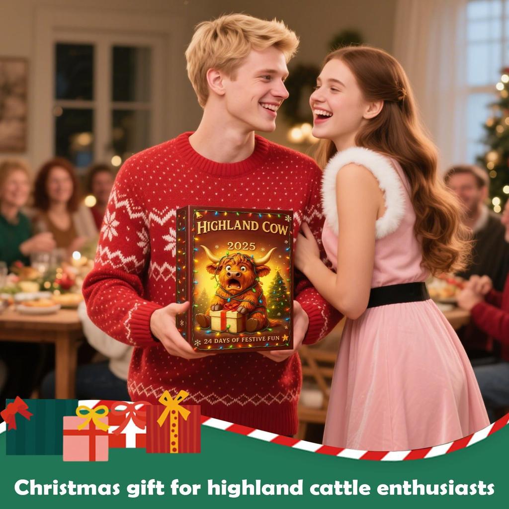 2025 Christmas Advent Calendar Gift Box for Diy Children and Boys 24-day Christmas Countdown Calendar Cow Set Party Supplies