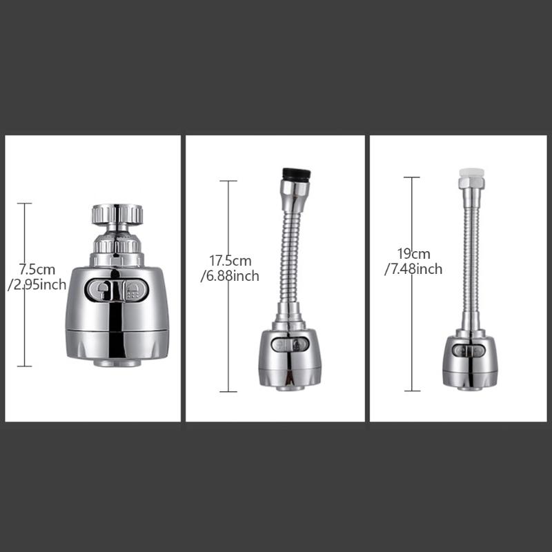 4pcs Practical Faucet Extenders 360 Degree Rotation ABS Faucet Attachments Tap Extension Aerator Set for Easy Cleaning