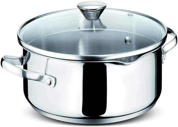 Set de casseroles - lagostina - smart - acier inoxydable 18/10 - 9 pièces - compatible induction