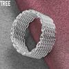925 Sterling Silver Interwoven Mesh Ring Exquisite Charm Fashion Wedding Jewelry