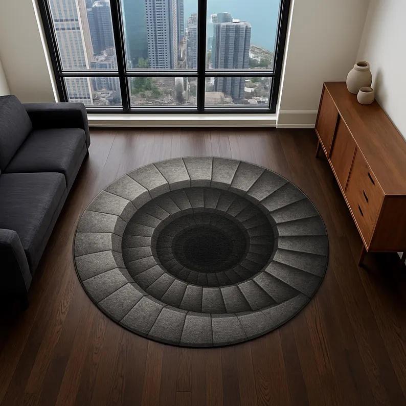 Optical Illusion Rug Illusion Rug Optical Illusion Vortex Illusion Rug 3D Effect for Living Room Rug Personalized Gifts