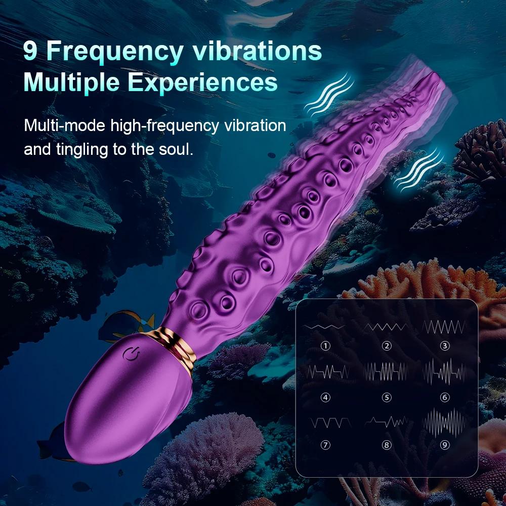 Octopus Tentacle Anal Vibrator Female G-Spot Clit Vagina Stimulation 360° Rotation  Silicone Dildo Masturbation Sex Toys Women