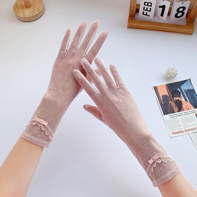 Summer sunscreen gloves thin ice silk cool UV protection