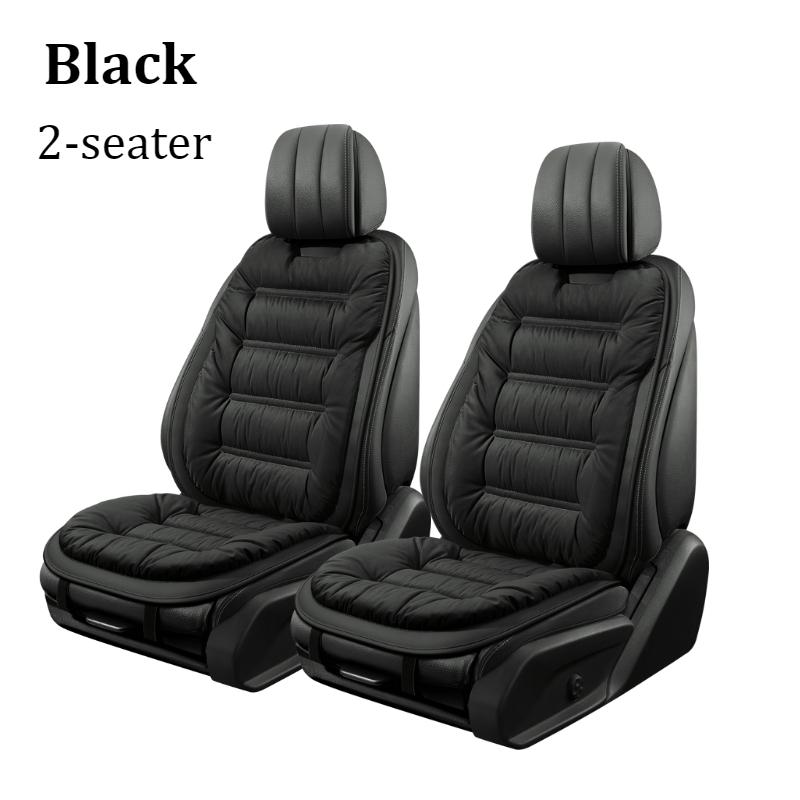 2-seater Elegant Comfortable Down Feather Car Seat Cushion Plush PU Leather Thick Warm Cozy for Autumn Winter