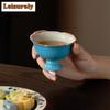 61ml Hand-painted Danrui Flower High Foot Teacup Retro Tea Bowl Jug Tea-tasting Fragrance Cup Jianzhan Master Cups For Tea Gift