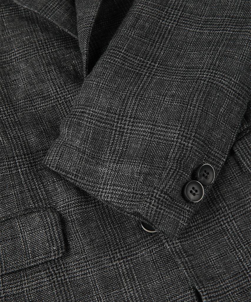 Panicale Grey Linen Classic Check Jacket