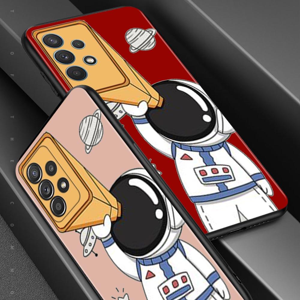 Niedlichen Cartoon Astronaut Hand Fall Für Samsung Galaxy A51 A71 A01 A11 A21 A21s A31 A41 A72 A52 A42 A32 A22 a12 A02 A02s F42 Shell