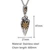 İskandinav Mitolojisi Mızrak Gungnir Viking Kalkanı Kolyeler Erkekler Paslanmaz Çelik Öz Savunma Muska Rün Vegvisir İskandinav Takıları