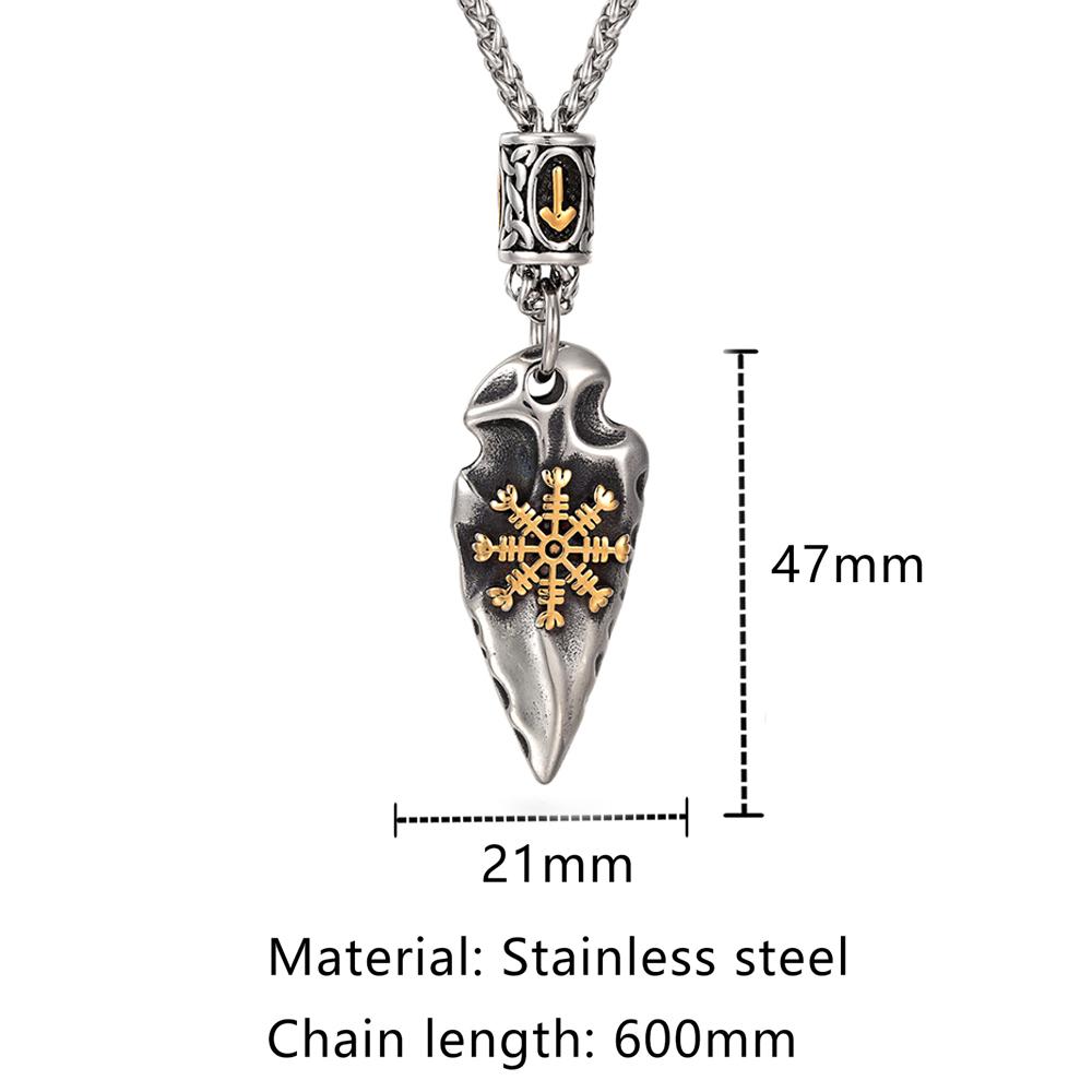 İskandinav Mitolojisi Mızrak Gungnir Viking Kalkanı Kolyeler Erkekler Paslanmaz Çelik Öz Savunma Muska Rün Vegvisir İskandinav Takıları