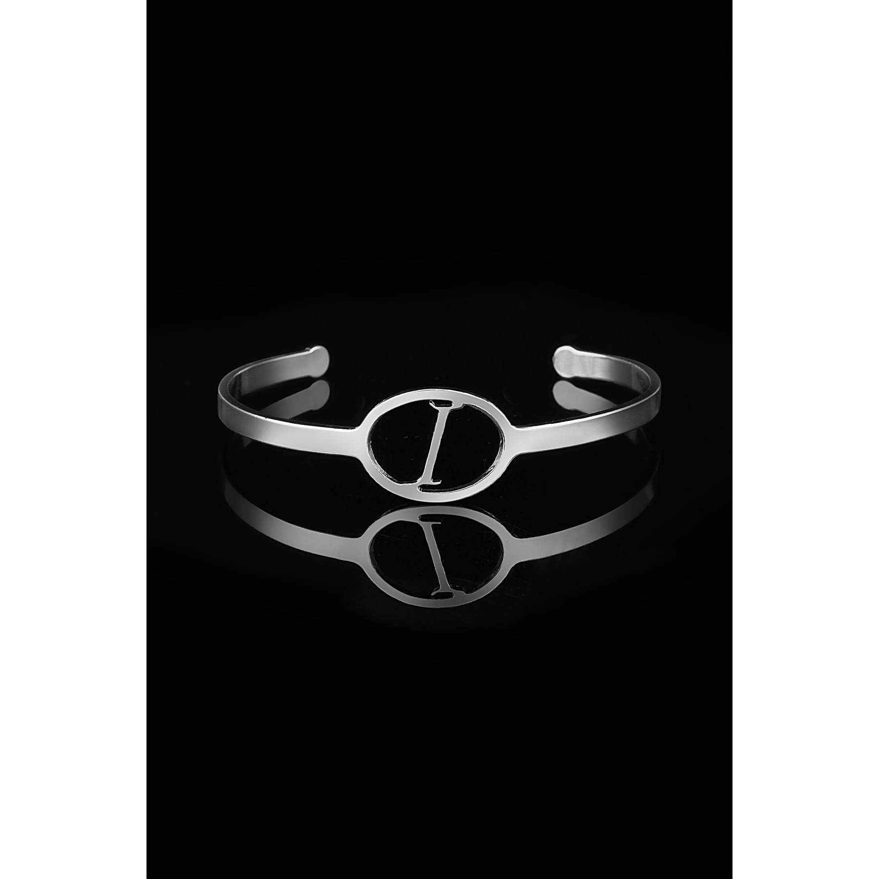 

Steel Silver Women s i Letter Cuff Bracelet