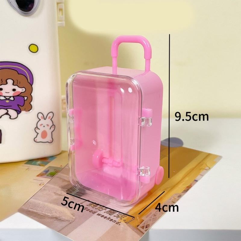 Dollhouse Miniature Luggage Suitcase Storage Trolley Case Travel Holiday Toy Candy Box Handbag Model for Dolls Accessory
