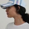 EcommaE SUN HEART SYMBOL BALL CAP (SKY BLUE STRIPE)