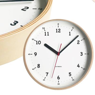 Horloge murale en contreplaqué KATOMOKU 10, première horloge, trotteuse continue, diamètre km-76NARC 25,2 cm (radio-réveil)
