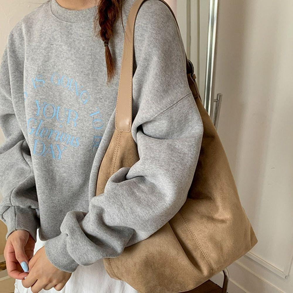 Handbag Vintage PU Crossbody Bag Large Capacity Female Tote Bag Suede Matte Hobo Bag Students