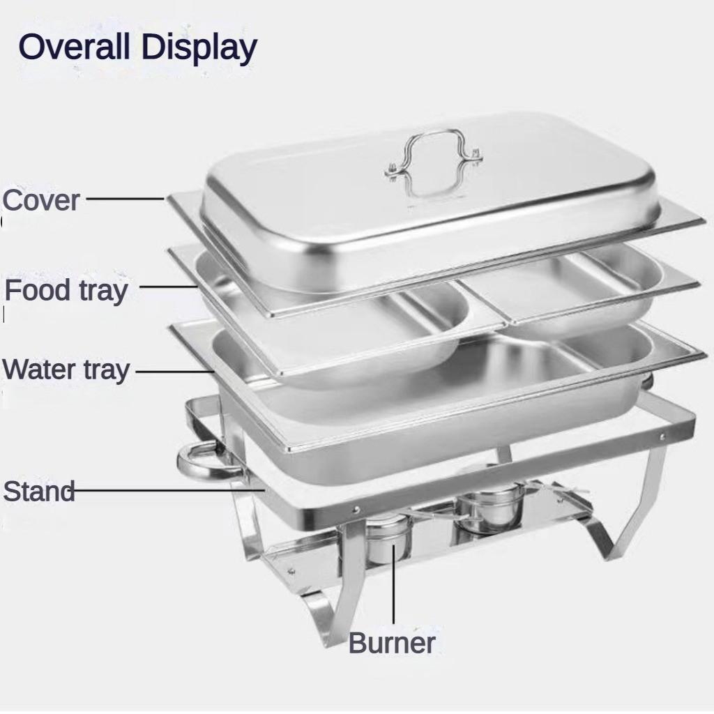 Full Size Stainless Steel Chafing Dish  Buffet Set Serving Tray Party Catering  Food Warmer