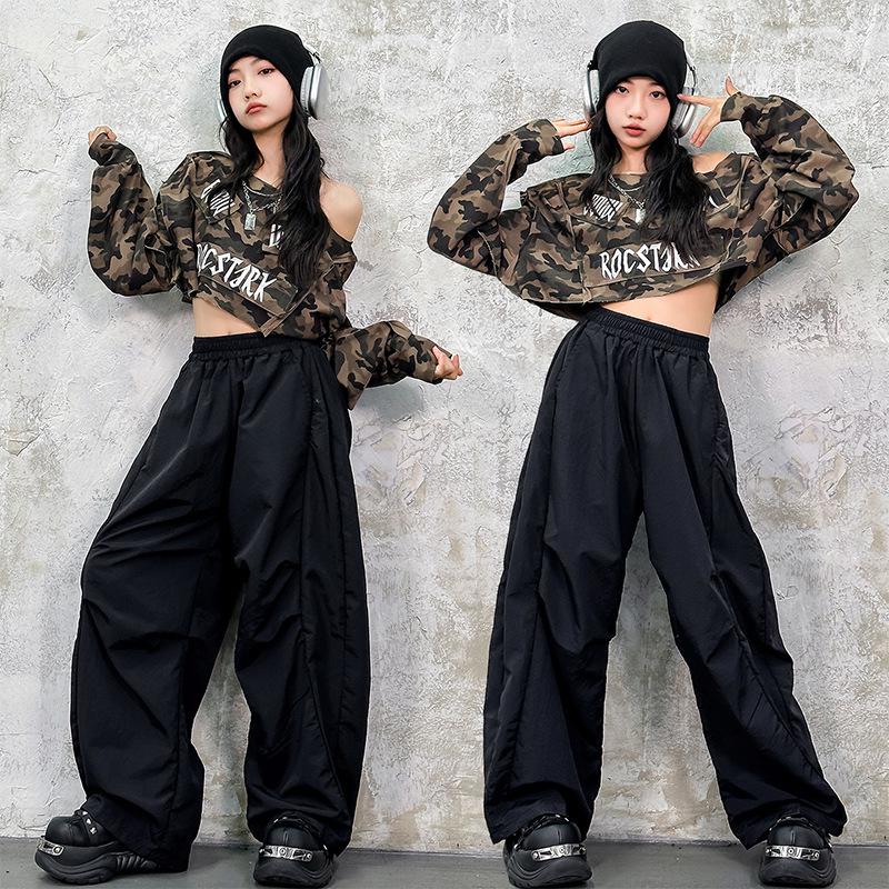 Trendy Girls' Street Style Performance Outfit – Spring/Autumn Jazz Show Set
