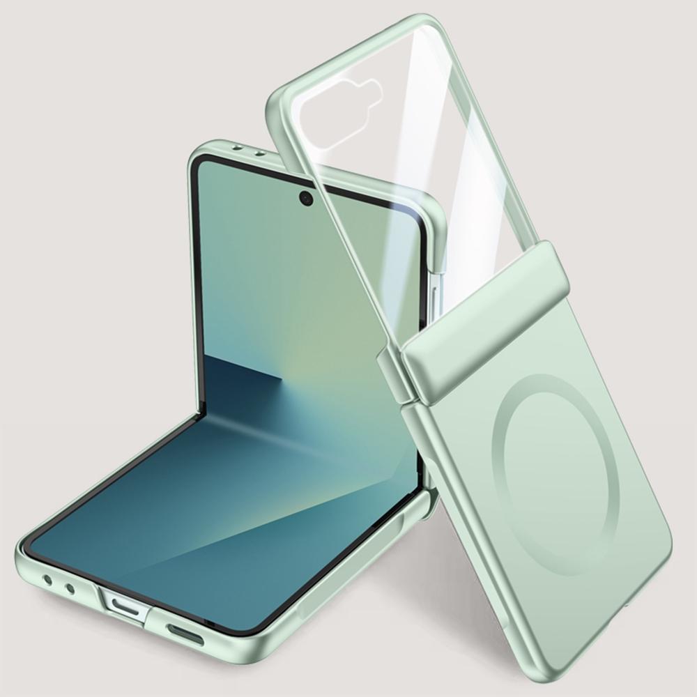 För Samsung Galaxy Z Flip7 5G Magnetiskt Skal Hårt PC Telefonskal med Bakre Liten Skärmskydd